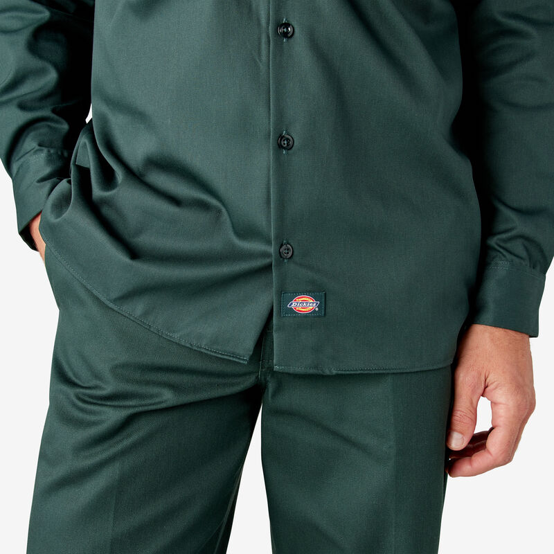 Dickies Long Sleeve Work Shirt Hunter Green ID-pBA031oJ