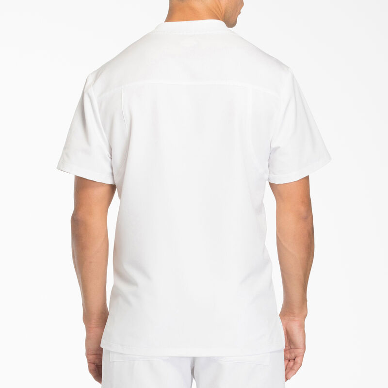 Dickies Men's Dynamix V-Neck Scrub Top with Zip Pocket White ID-pBTb5X8R