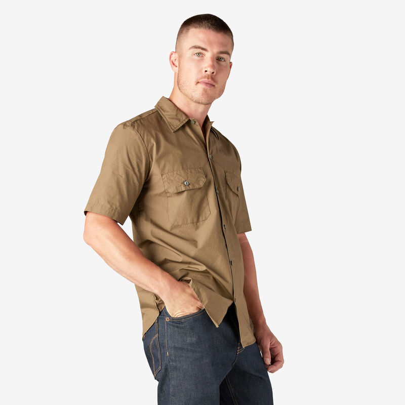Dickies 1922 Short Sleeve Work Shirt Rinsed Olive Green ID-pKKHabYi