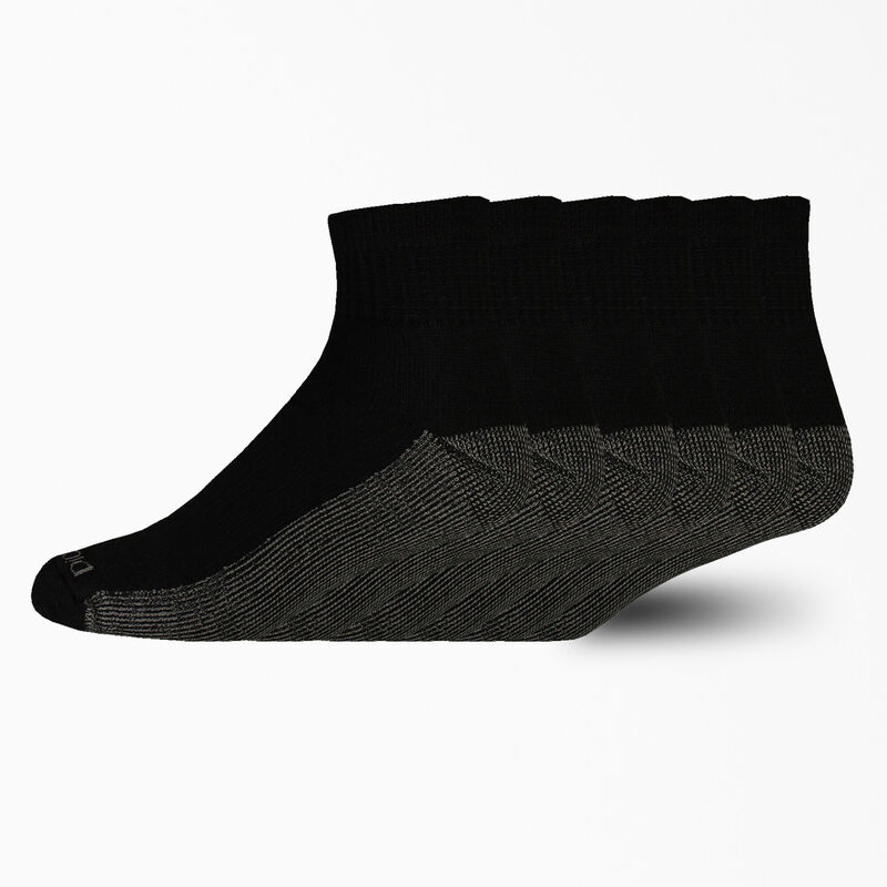 Dickies Dri-Tech Quarter Socks, Size 12-15, 6-Pack Black ID-pMAO4wqb