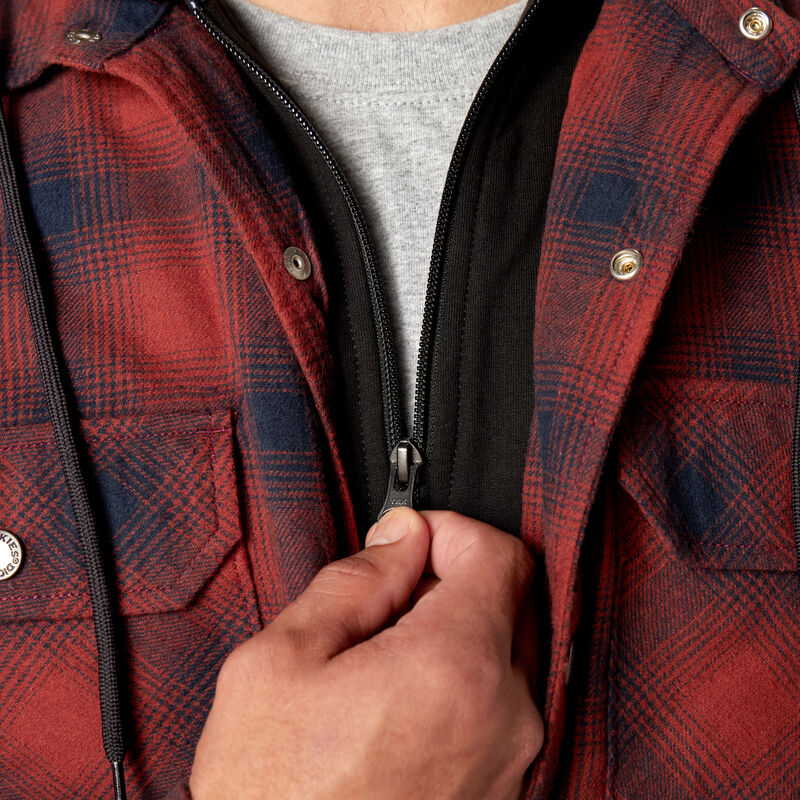 Dickies Flannel Hooded Shirt Jacket Dark Navy/Brick Ombre ID-pREVWj4i