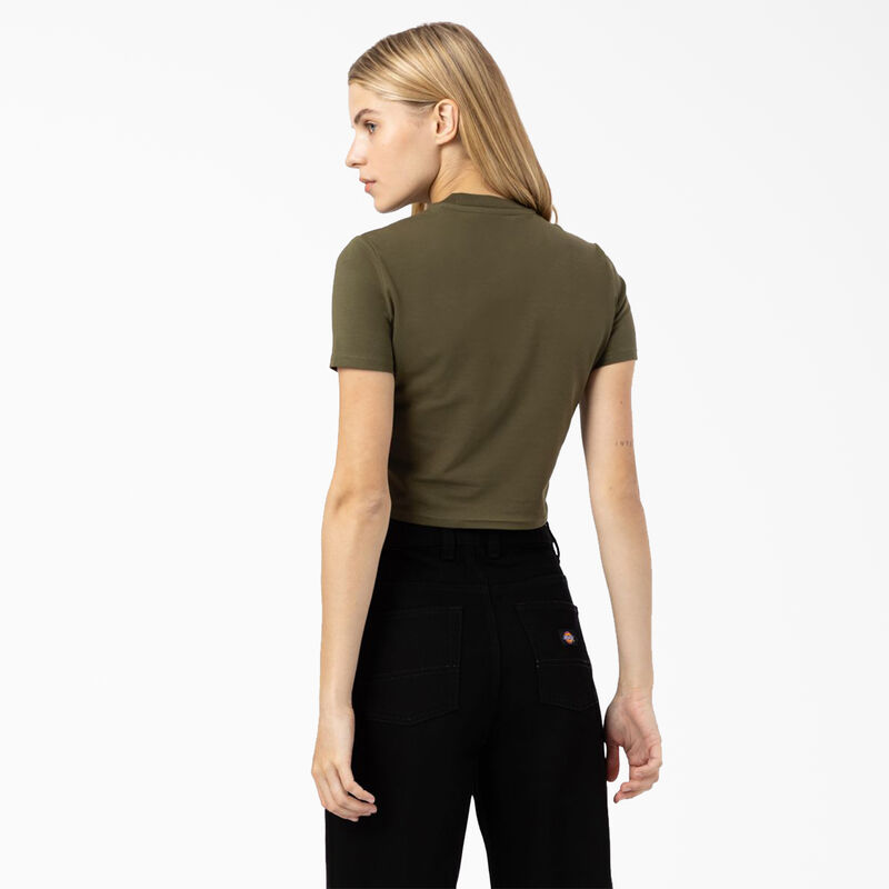 Dickies Maple Valley Logo Cropped T-Shirt Military Green ID-pkomYpfA
