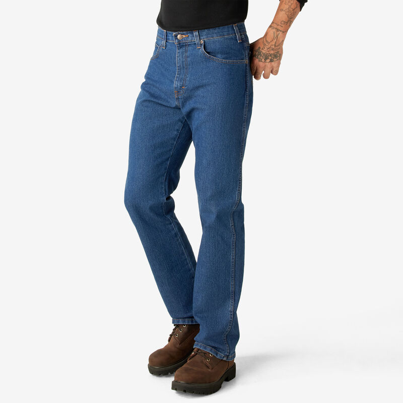 Dickies FLEX Active Waist Regular Fit Jeans Stonewashed Indigo Blue ID-psocC4y4