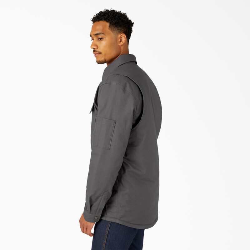 Dickies Water Repellent Fleece-Lined Duck Shirt Jacket Slate Gray ID-q3wvEcpe