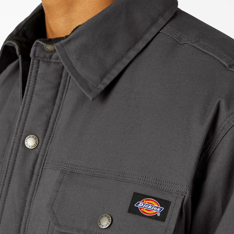 Dickies Water Repellent Fleece-Lined Duck Shirt Jacket Slate Gray ID-q3wvEcpe