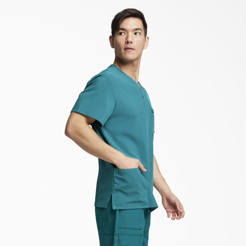 Dickies Men's EDS Essentials V-Neck Scrub Top with Patch Pockets Hunter Green ID-q4pY1kst