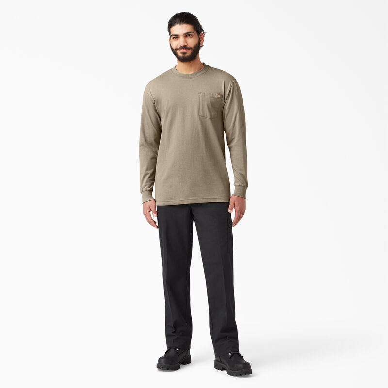 Dickies Heavyweight Long Sleeve Pocket T-Shirt Desert Sand ID-qPFk7IYi