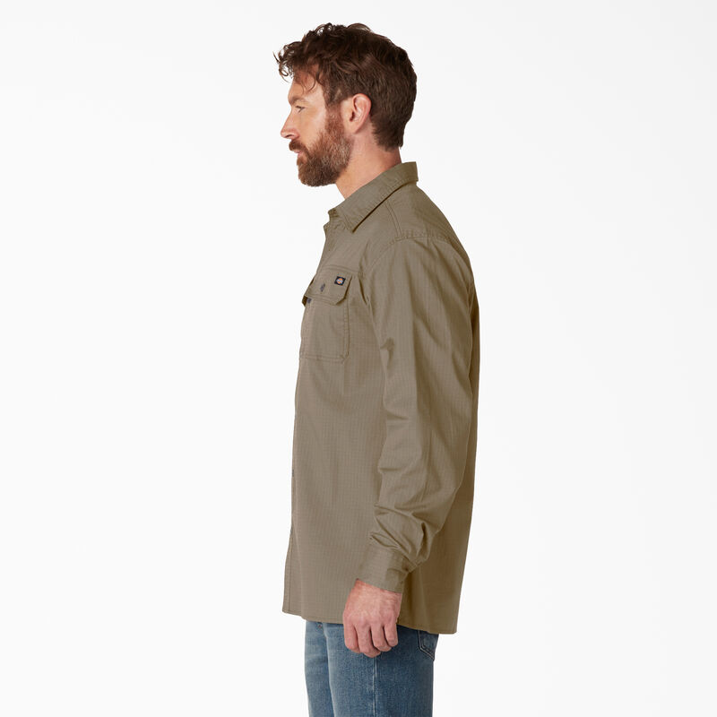 Dickies FLEX Ripstop Long Sleeve Shirt Rinsed Desert Sand ID-qQnKascE