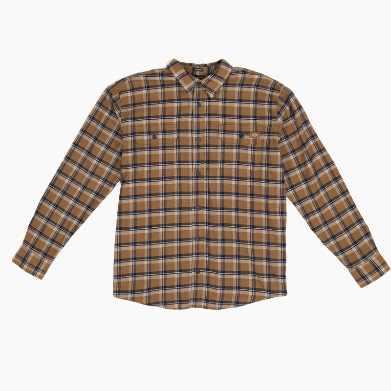 Dickies FLEX Long Sleeve Flannel Shirt Brown Duck/Ink Navy Plaid ID-qWLsbopJ