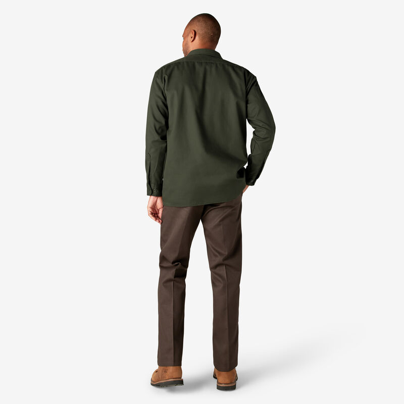Dickies Long Sleeve Work Shirt Olive Green ID-qsnsZlfy
