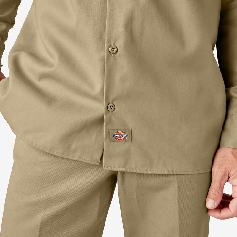 Dickies Long Sleeve Work Shirt Khaki ID-r8j5BdX0