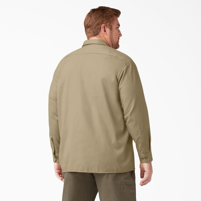 Dickies Long Sleeve Work Shirt Khaki ID-r8j5BdX0