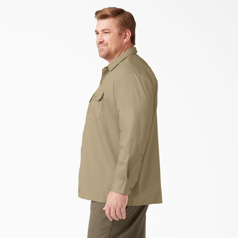 Dickies Long Sleeve Work Shirt Khaki ID-r8j5BdX0