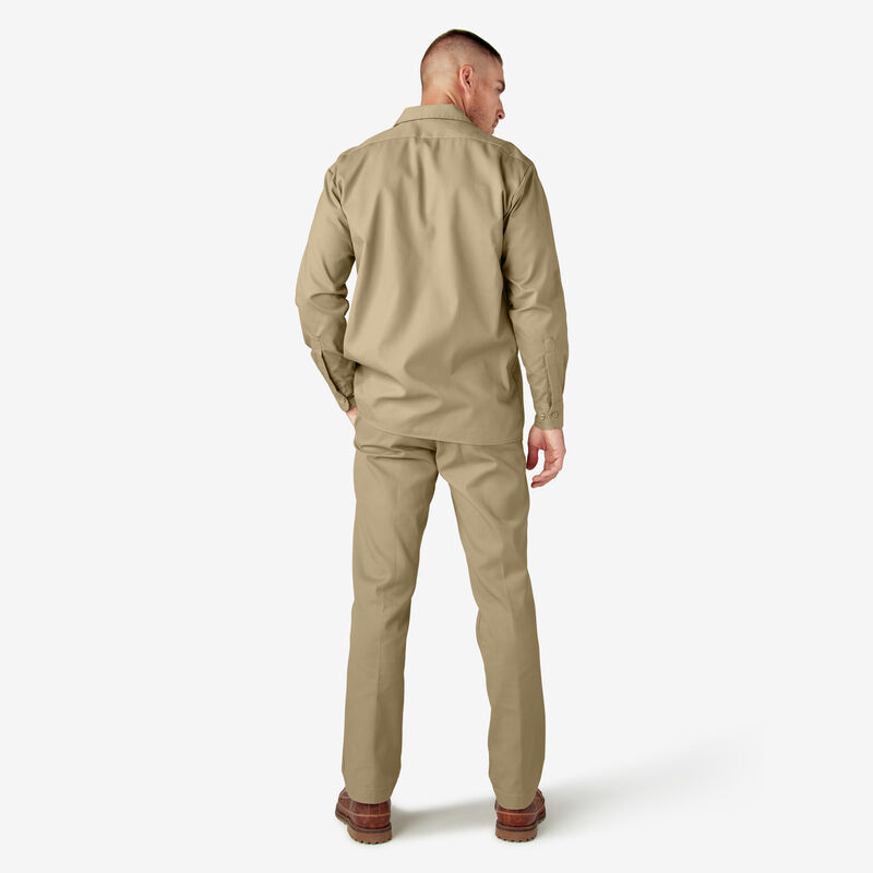 Dickies Long Sleeve Work Shirt Khaki ID-r8j5BdX0