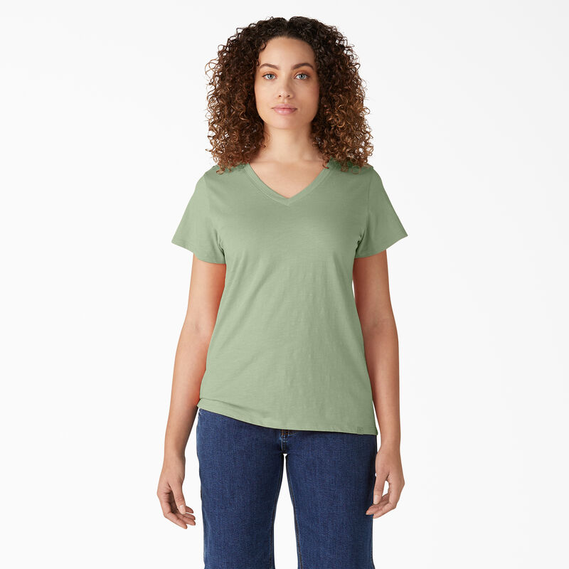 Dickies Short Sleeve V-Neck T-Shirt Celadon Green ID-rCp8oD7m