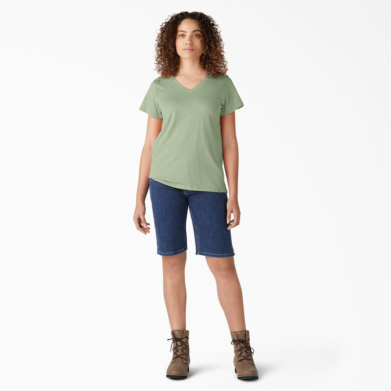 Dickies Short Sleeve V-Neck T-Shirt Celadon Green ID-rCp8oD7m