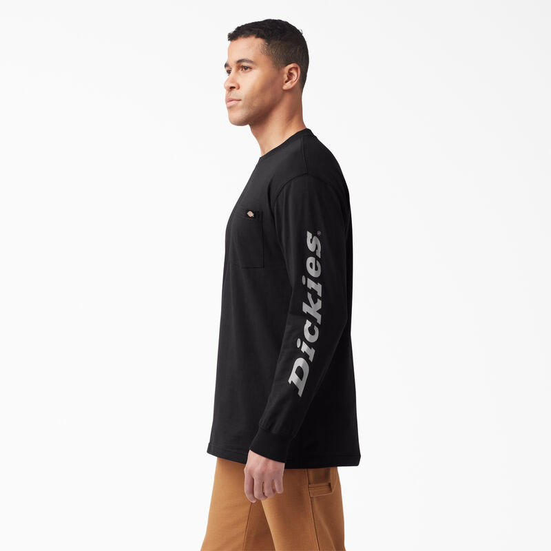 Dickies Logo Graphic Long Sleeve Pocket T-Shirt Black ID-rHdpsb4H