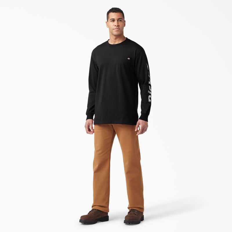 Dickies Logo Graphic Long Sleeve Pocket T-Shirt Black ID-rHdpsb4H