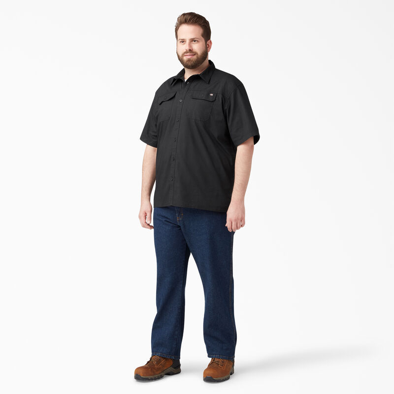 Dickies Short Sleeve Ripstop Work Shirt Rinsed Black ID-rkL0rp7R