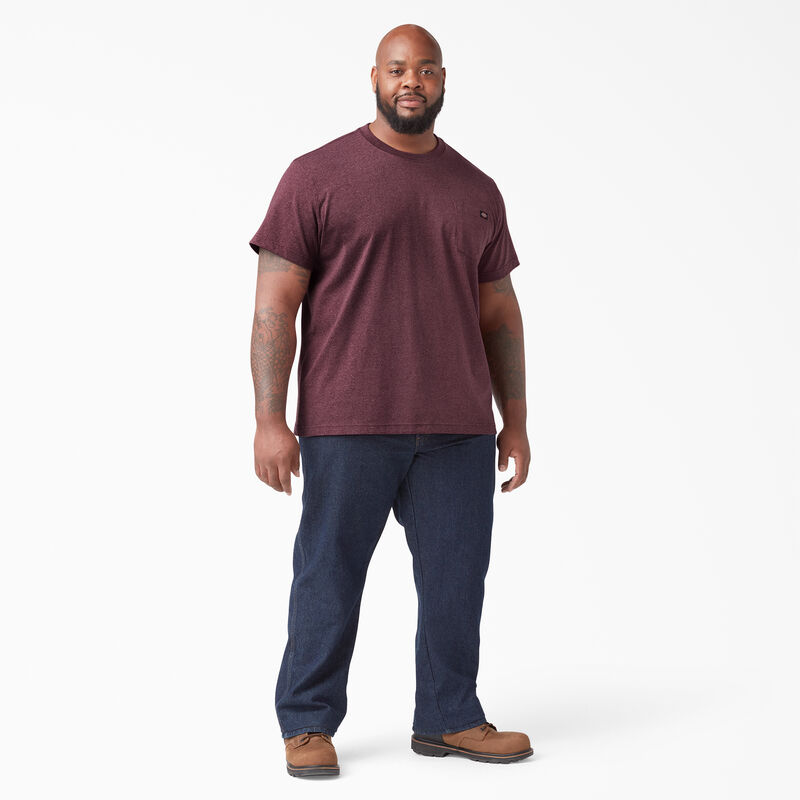 Dickies Heavyweight Heathered Short Sleeve Pocket T-Shirt Burgundy ID-rqq2vUhv