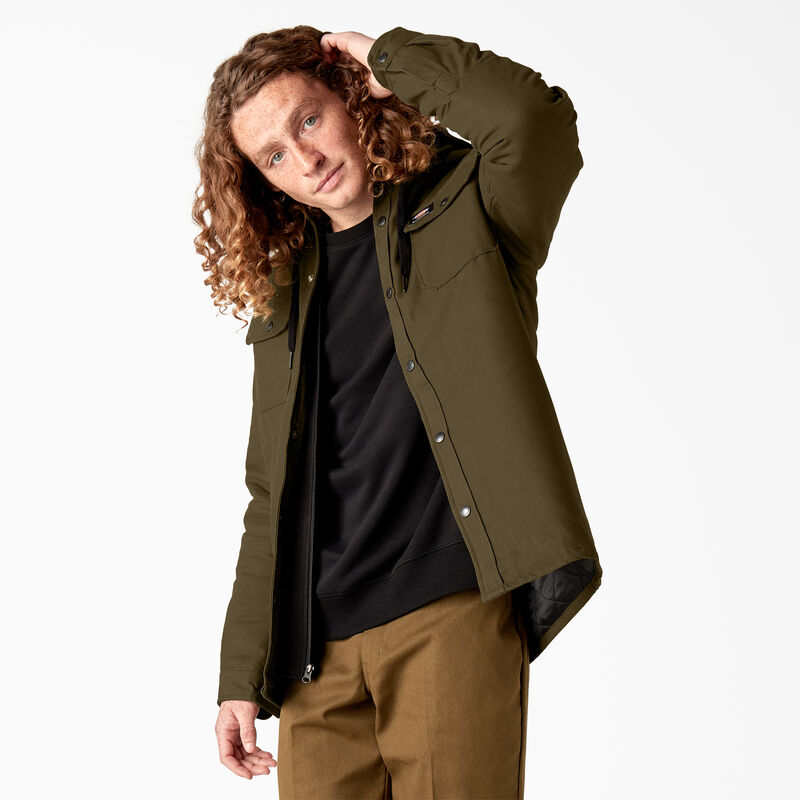 Dickies Skateboarding Duck Shirt Jacket Dark Olive ID-rxru7ITp