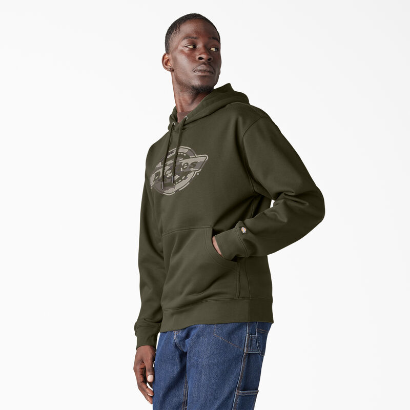 Dickies Water Repellent Camo Logo Hoodie Moss Green ID-s7TTwjt2