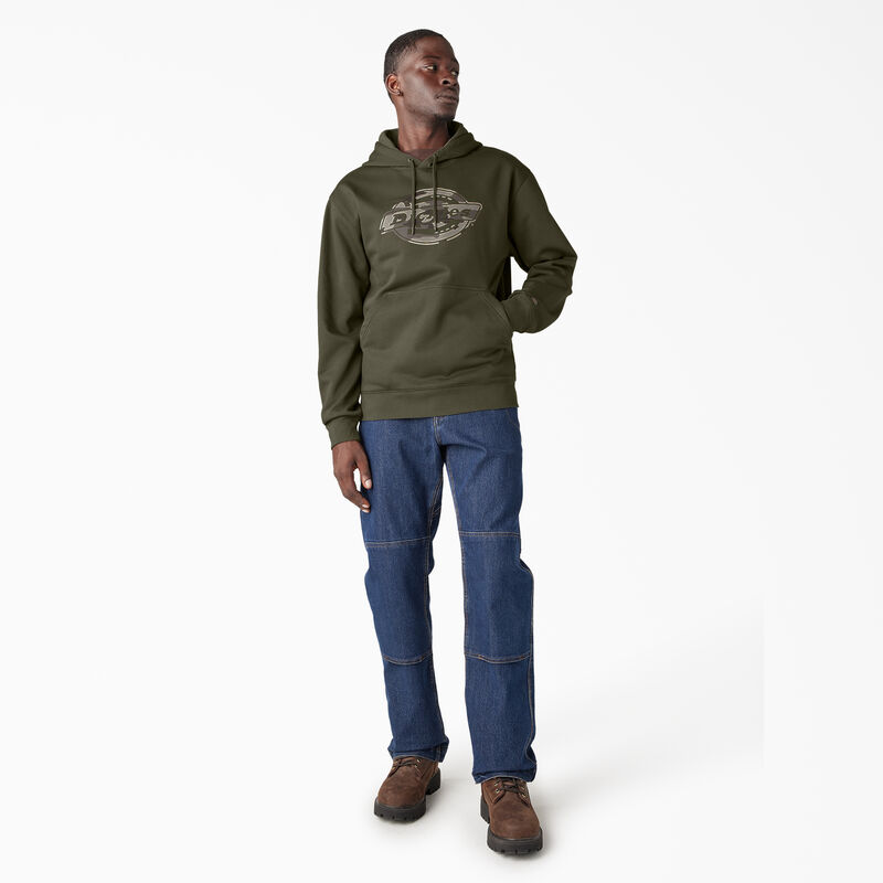Dickies Water Repellent Camo Logo Hoodie Moss Green ID-s7TTwjt2