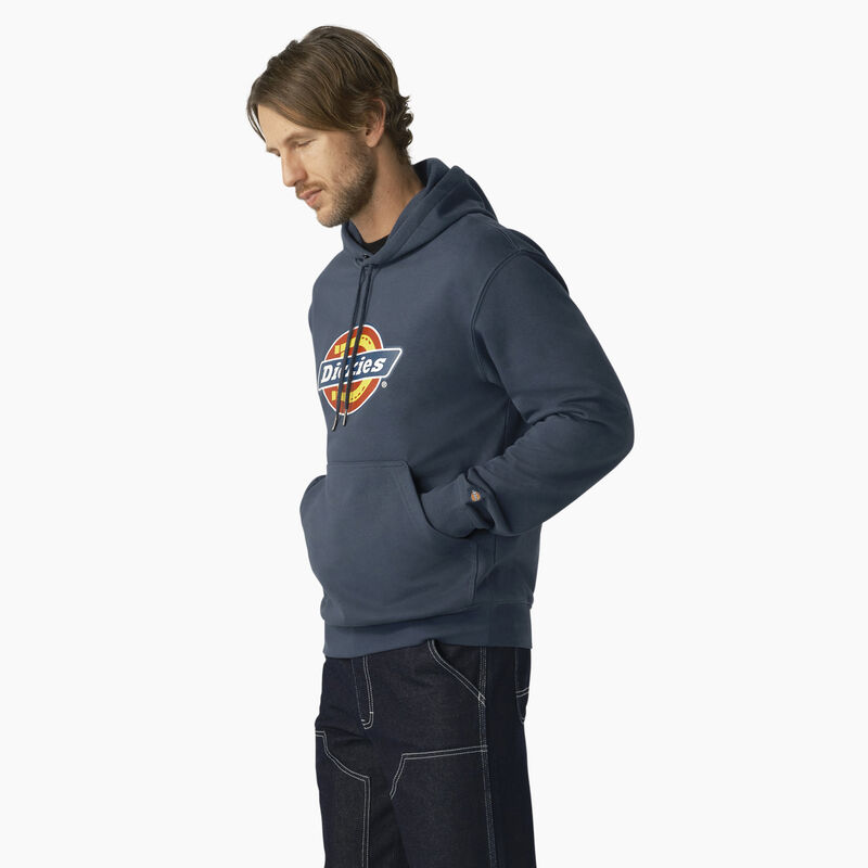 Dickies Water Repellent Tri-Color Logo Hoodie Airforce Blue ID-sAIbJH3T