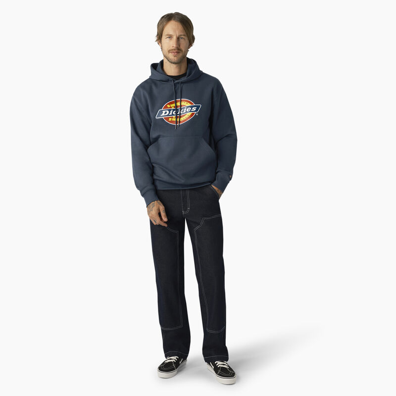 Dickies Water Repellent Tri-Color Logo Hoodie Airforce Blue ID-sAIbJH3T