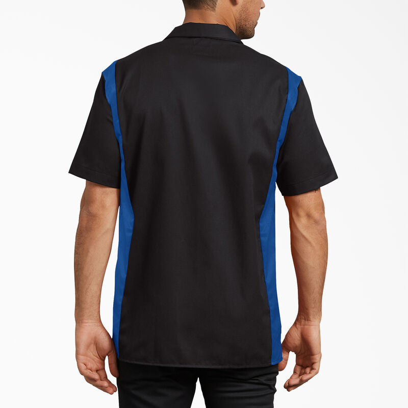 Dickies Two-Tone Short Sleeve Work Shirt Black Blue Tone ID-sAJMJqs6