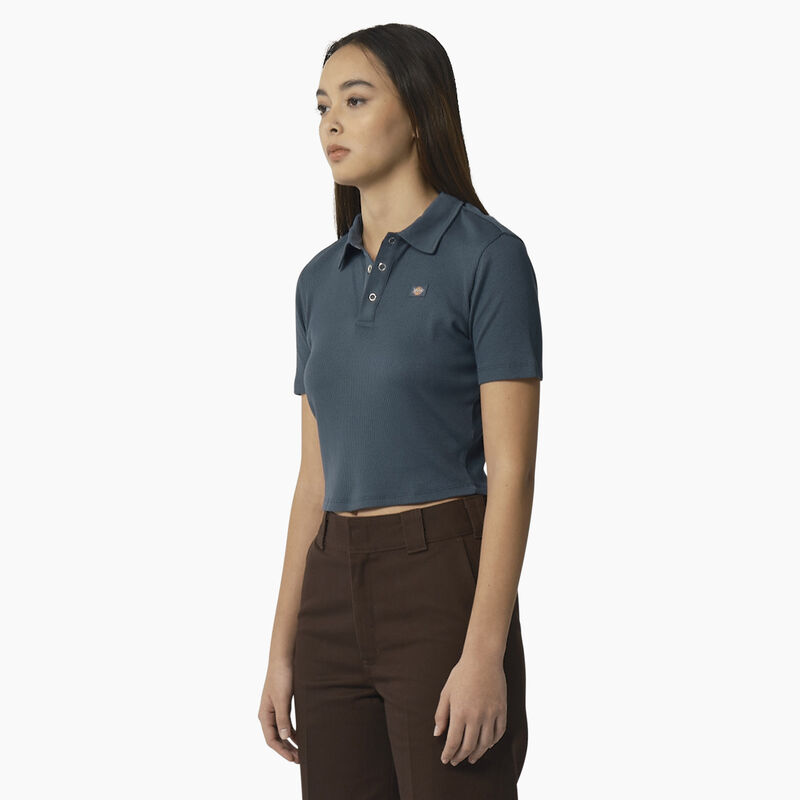 Dickies Tallasee Short Sleeve Cropped Polo Airforce Blue ID-sDbe2SPX