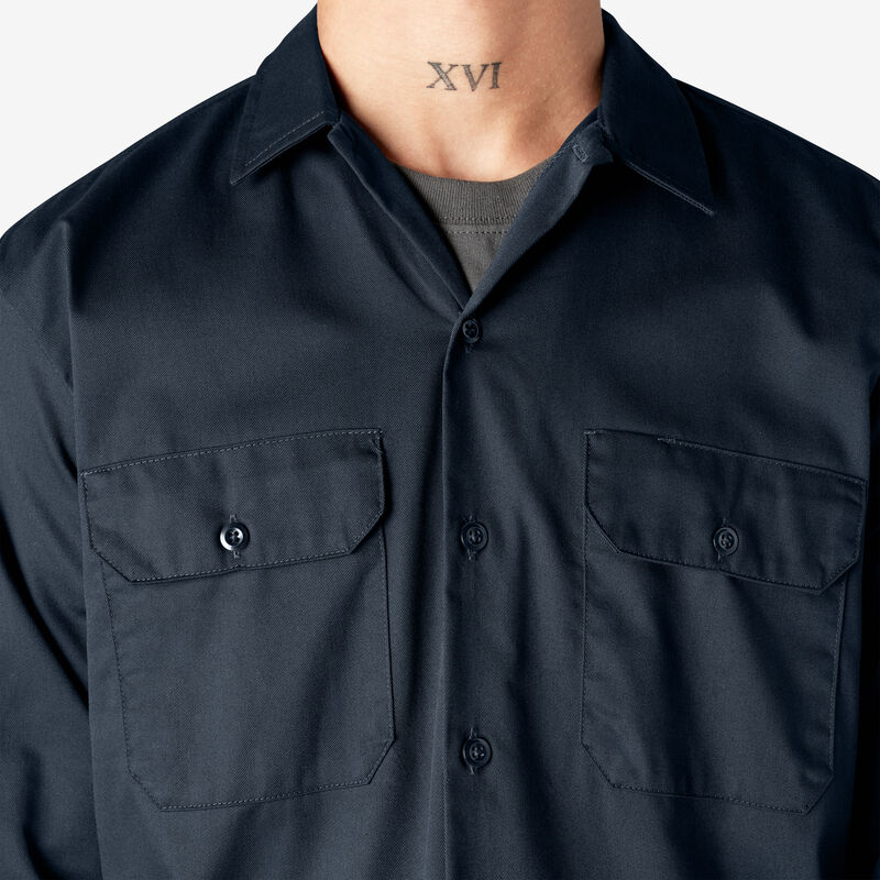 Dickies Long Sleeve Work Shirt Dark Navy ID-sEqSSKaq