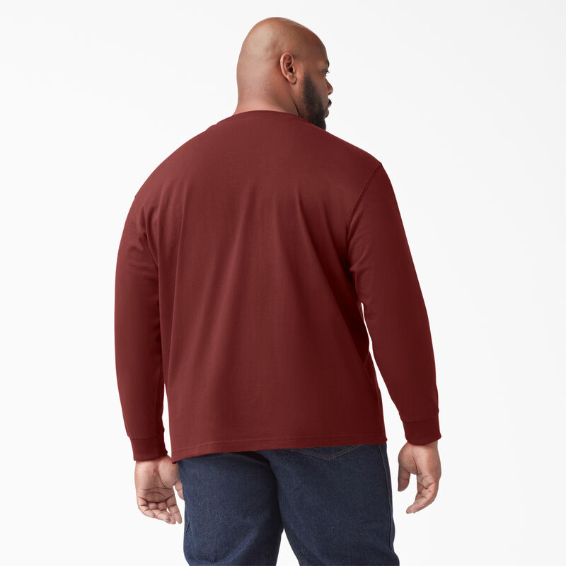 Dickies Heavyweight Long Sleeve Henley T-Shirt Madder Brown ID-sFCBlesU