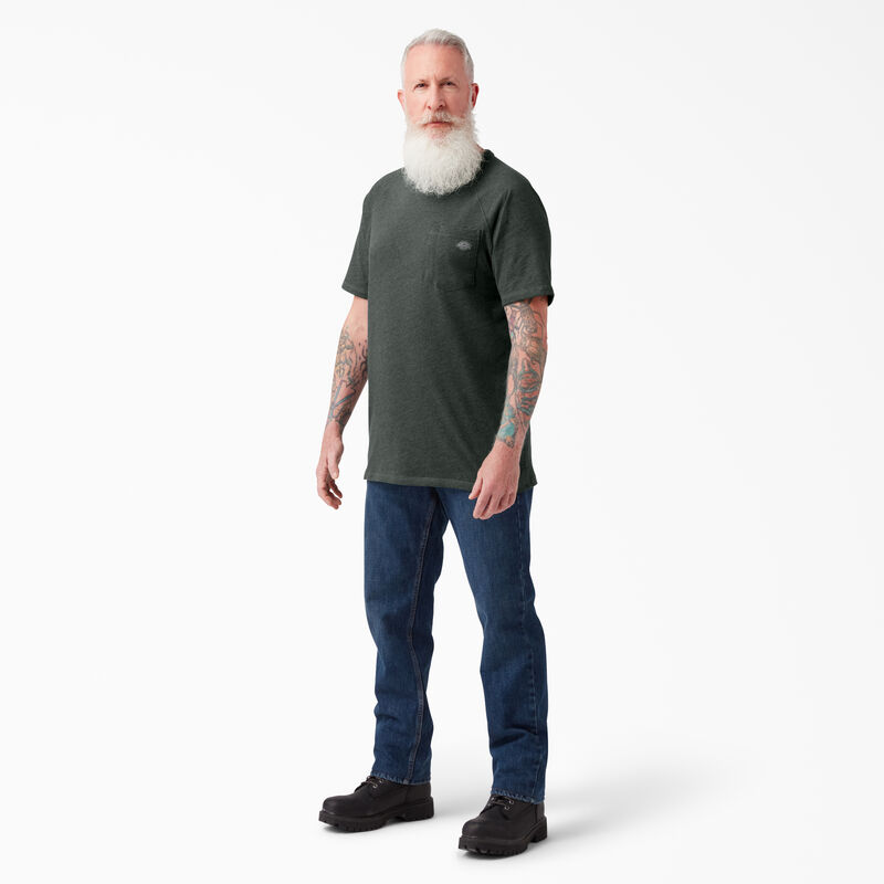 Dickies Cooling Short Sleeve Pocket T-Shirt Hunter Green Heather ID-sKT93SbE