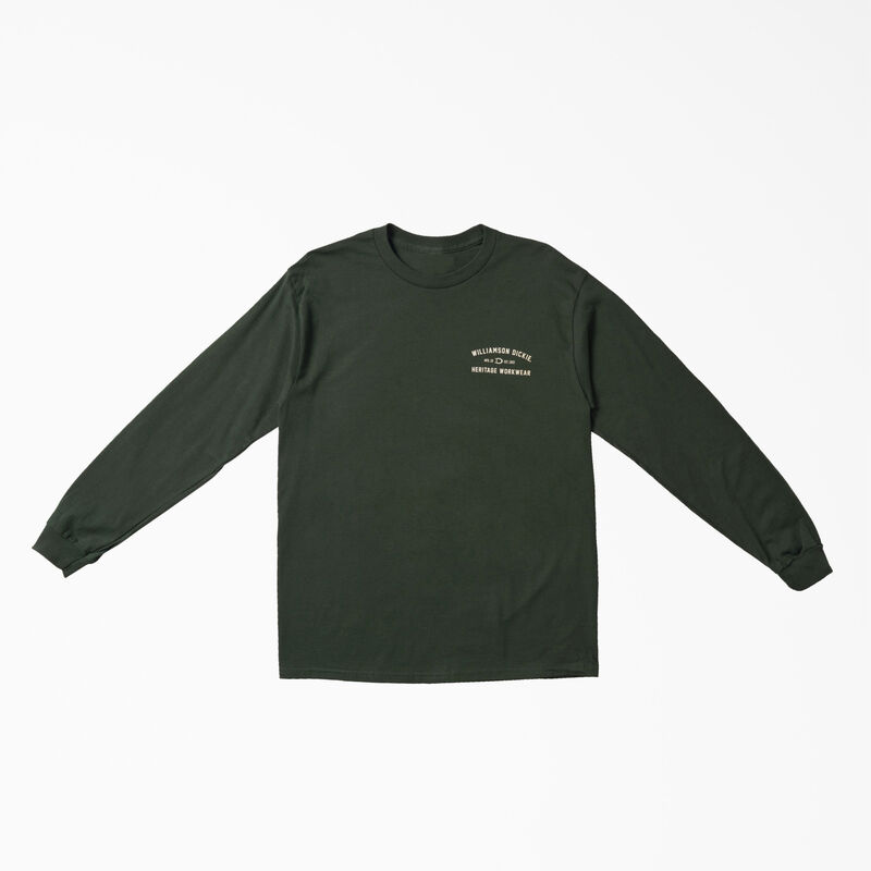 Dickies W.D. Heritage Workwear Long Sleeve Graphic T-Shirt Forest Green ID-sUfbsTg6