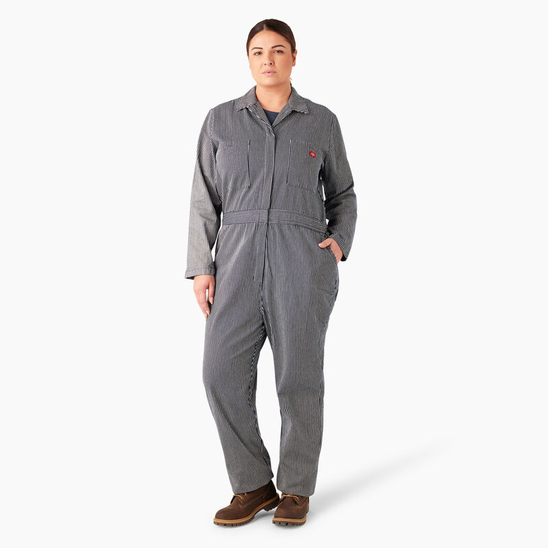 Dickies Plus Relaxed Fit Long Sleeve Hickory Stripe Overalls Regular ID-smvAU26B