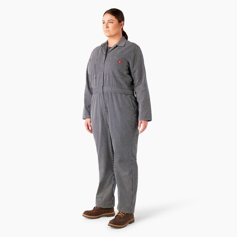 Dickies Plus Relaxed Fit Long Sleeve Hickory Stripe Overalls Regular ID-smvAU26B