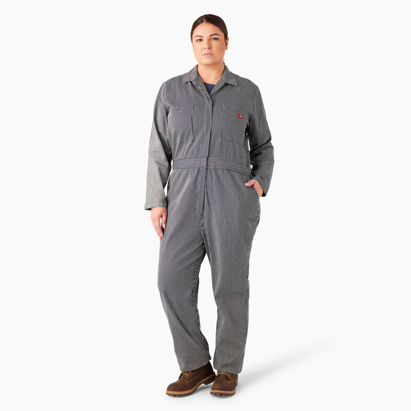 Dickies Plus Relaxed Fit Long Sleeve Hickory Stripe Overalls Regular ID-smvAU26B