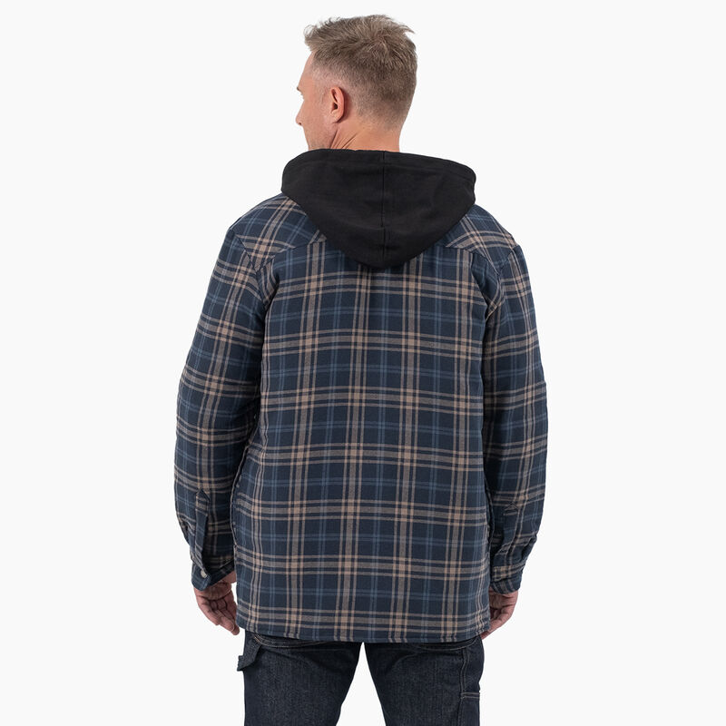 Dickies Flannel Hooded Shirt Jacket Dark Navy/Mushroom Plaid ID-szkdtKfV