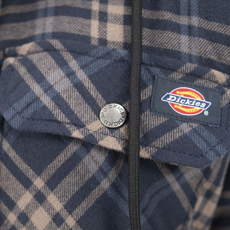 Dickies Flannel Hooded Shirt Jacket Dark Navy/Mushroom Plaid ID-szkdtKfV