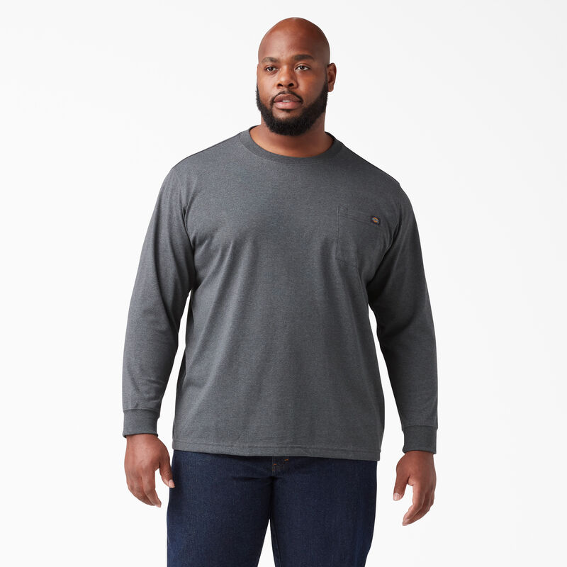 Dickies Heavyweight Heathered Long Sleeve Pocket T-Shirt Charcoal Gray Heather ID-t9AIsgGj