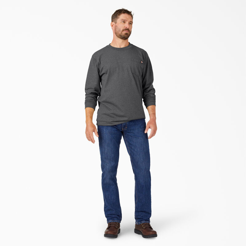 Dickies Heavyweight Heathered Long Sleeve Pocket T-Shirt Charcoal Gray Heather ID-t9AIsgGj