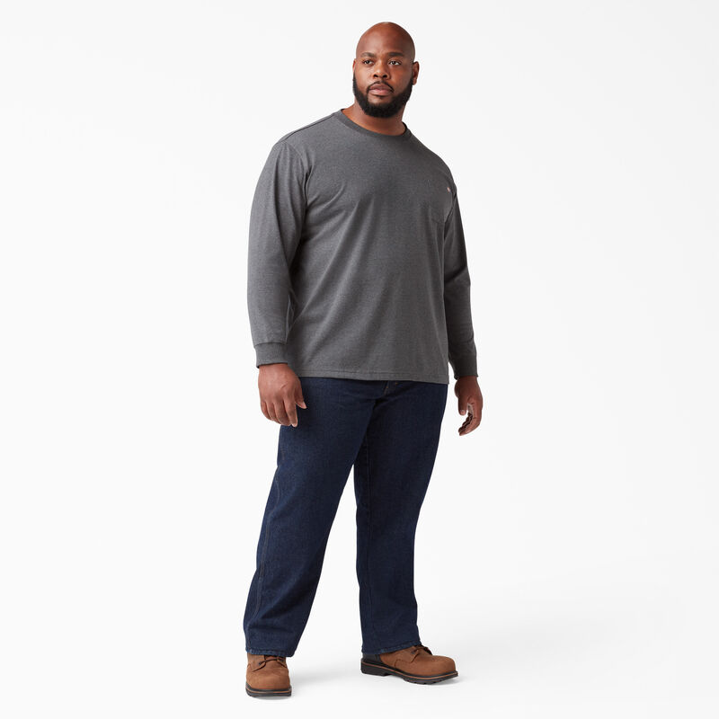 Dickies Heavyweight Heathered Long Sleeve Pocket T-Shirt Charcoal Gray Heather ID-t9AIsgGj