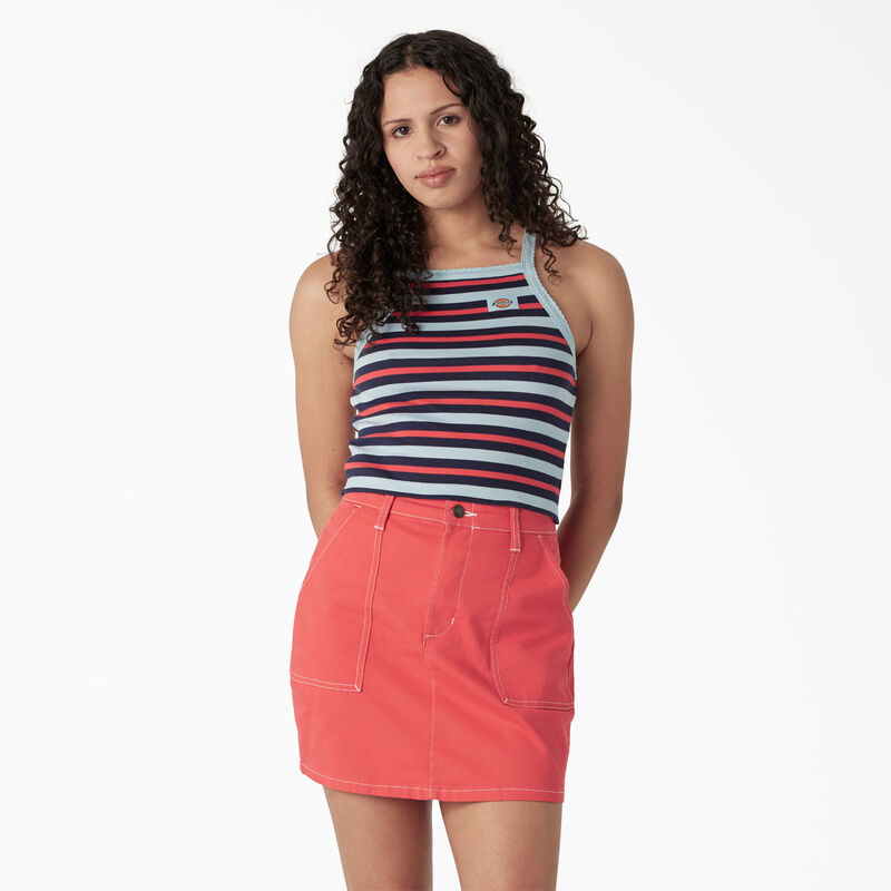 Dickies Rib Knit Cropped Tank Top Sky Blue Summer Fair Stripe ID-tOvFAXwT