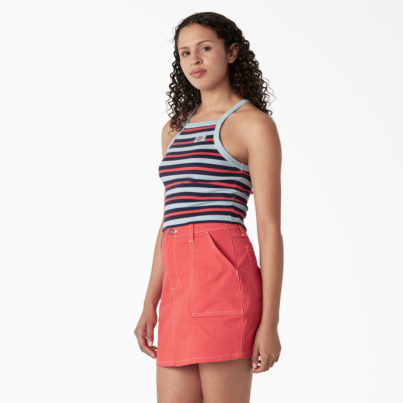 Dickies Rib Knit Cropped Tank Top Sky Blue Summer Fair Stripe ID-tOvFAXwT