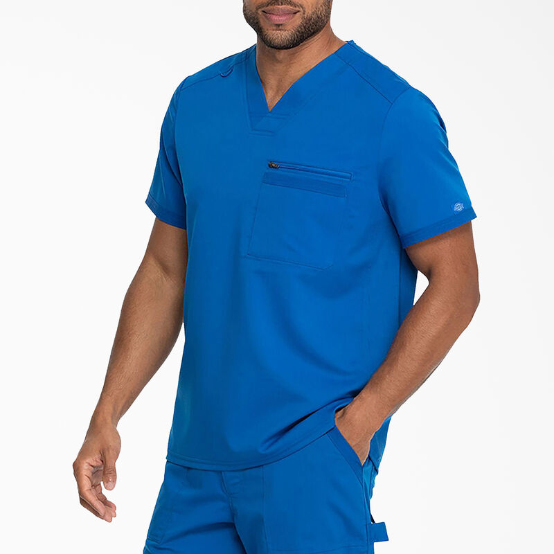 Dickies Men's Balance V-Neck Scrub Top Royal Blue ID-tsN8JnpU