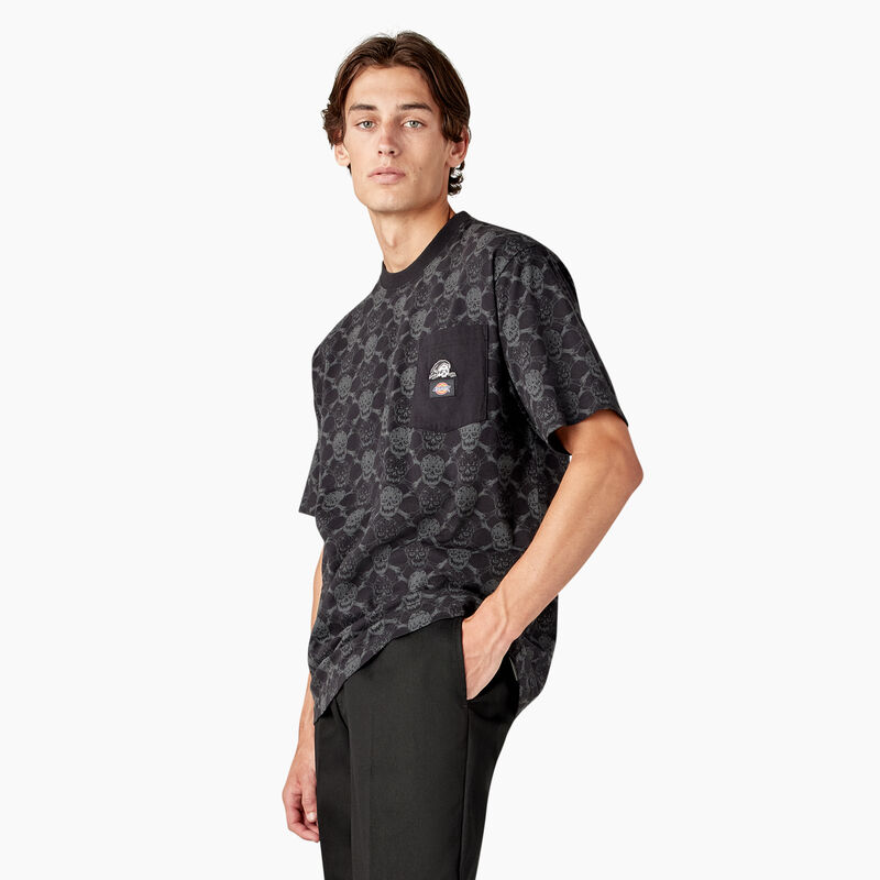 Dickies x Lurking Class T-Shirt Black Skull Print ID-u2O9d4v6