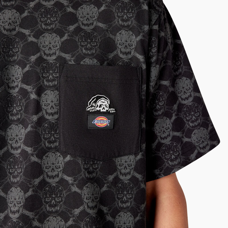 Dickies x Lurking Class T-Shirt Black Skull Print ID-u2O9d4v6