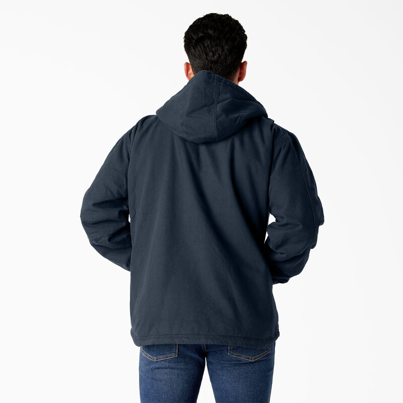 Dickies Duck Canvas High Pile Fleece Lined Jacket Rinsed Dark Navy ID-u3bwDLyP