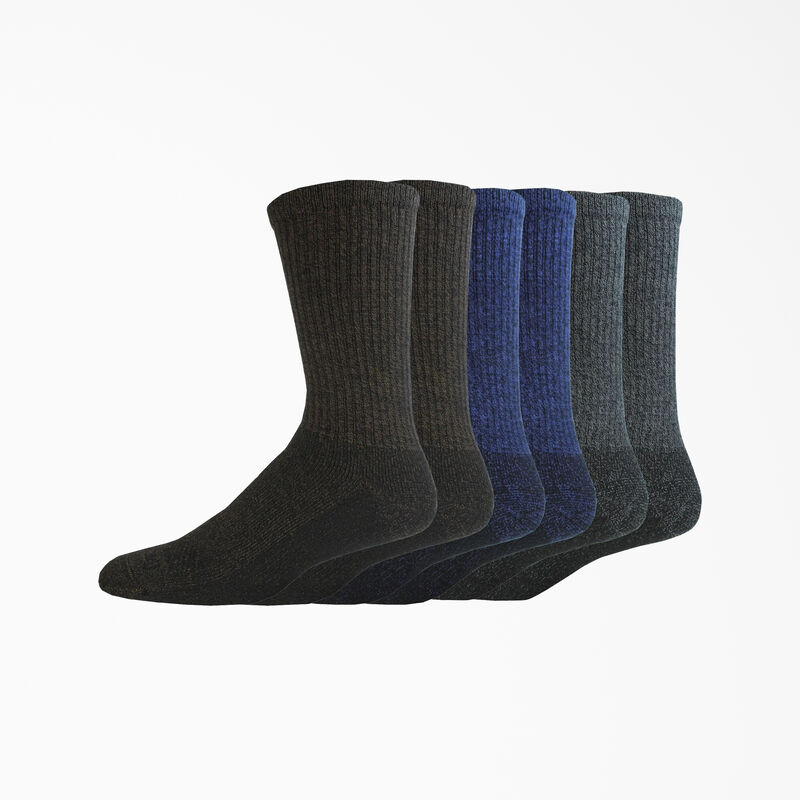 Dickies Moisture Control Crew Work Socks, Size 6-12, 6-Pack Brown Assorted ID-u6Au7rhf